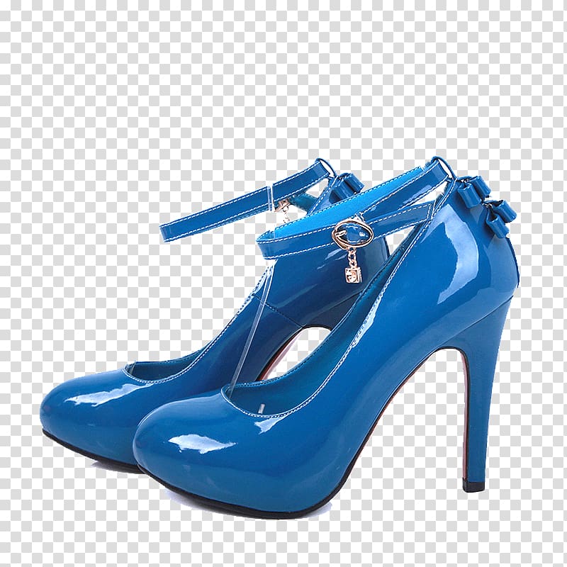 bright blue stilettos