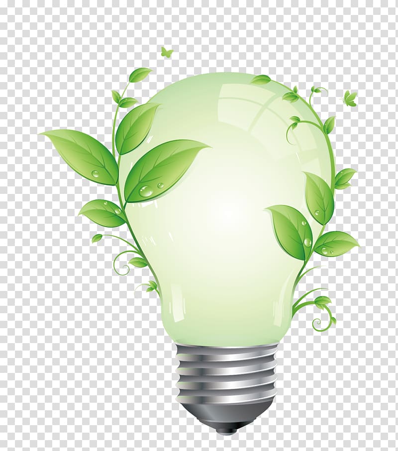 LED bulb illustration, Energy conservation Efficient energy use Solar energy Energy audit, green energy transparent background PNG clipart
