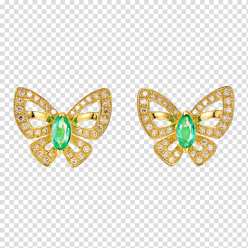 Earring Emerald Jewellery, Emerald earrings transparent background PNG clipart