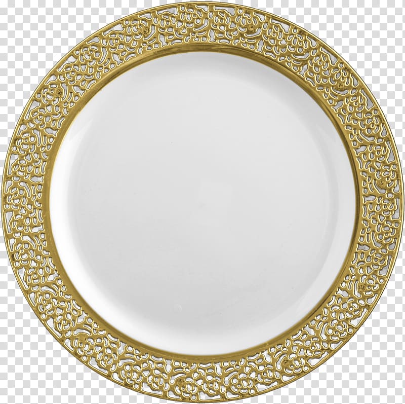 Plate Plastic Disposable Tableware Gold, plates transparent background PNG clipart