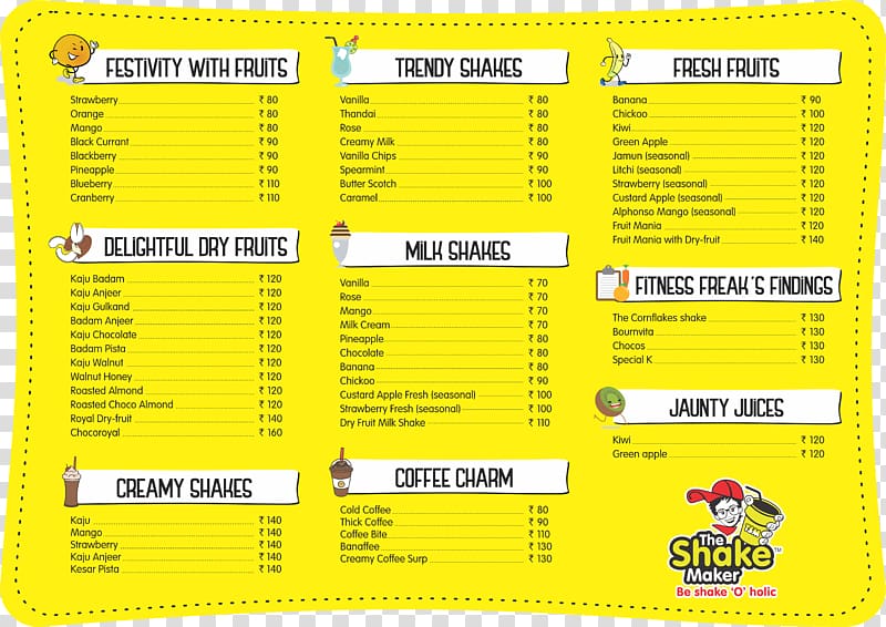 Take-out THE SHAKE MAKER, Bodakdev Menu Chimanlal Girdharlal Road, others transparent background PNG clipart