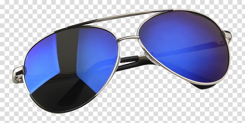 blue aviator sunglasses with stainless steel frames , Goggles Sunglasses Light, Men\'s Sunglasses transparent background PNG clipart