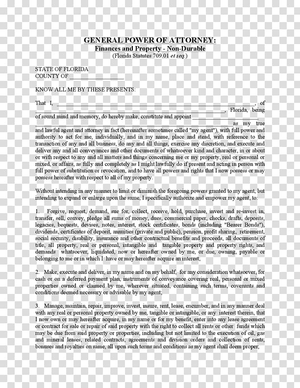 Power of attorney Florida Form Revocation Template, attorney transparent background PNG clipart