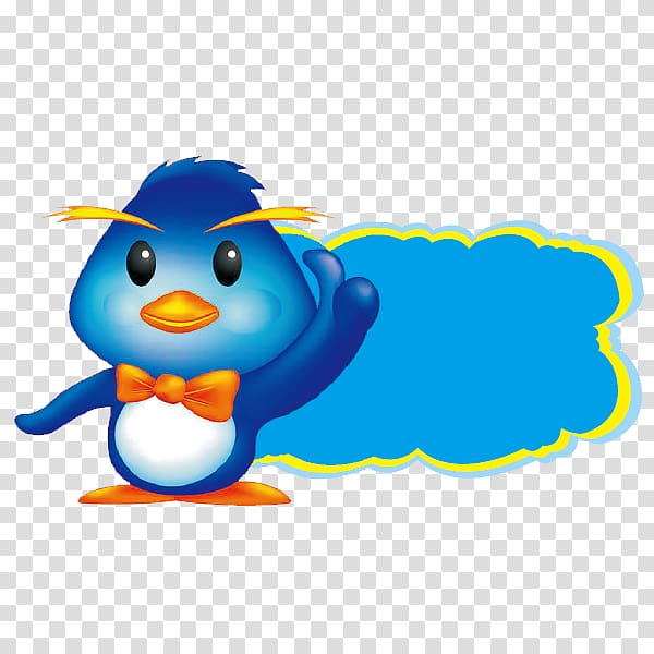 Penguin Avatar Bird Blue Tencent QQ, Blue cartoon bird Tips transparent background PNG clipart