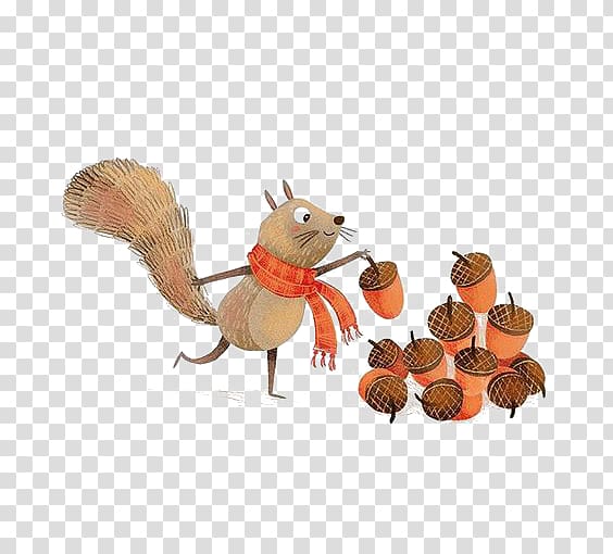Squirrel Cartoon Illustration, Cartoon squirrel transparent background PNG clipart
