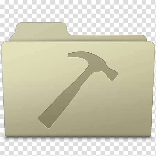 beige hammer-printed folder icon, rectangle font, Developer Folder Ash transparent background PNG clipart