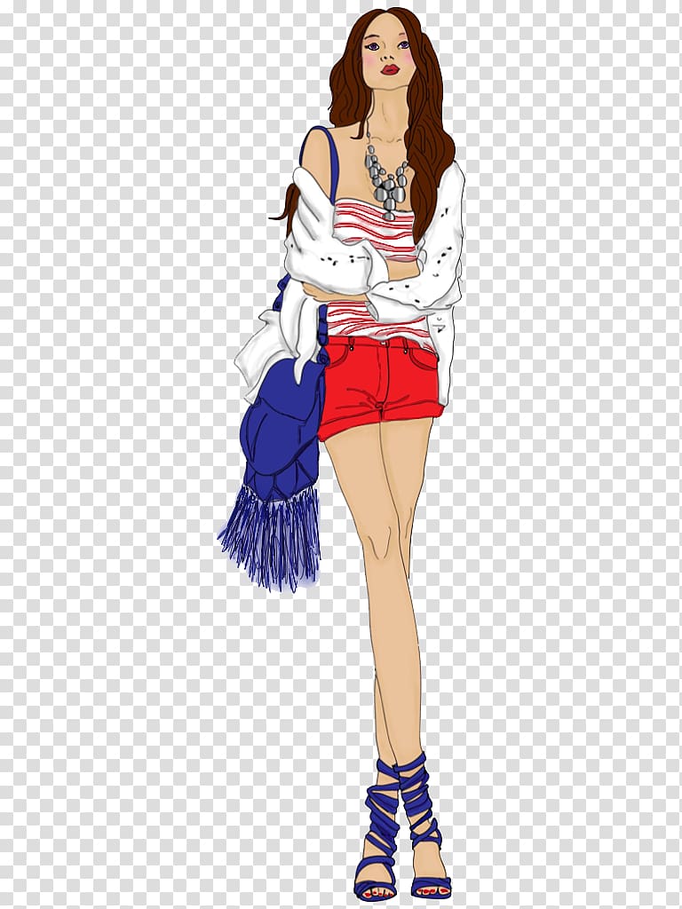 woman in white jacket and red shorts , Fashion design Model Sketch, Fashion Model transparent background PNG clipart