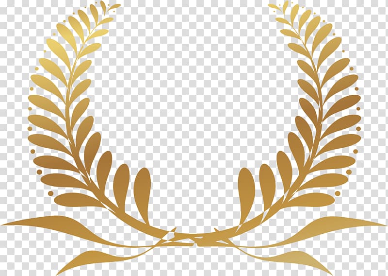 Golden plant emblem transparent background PNG clipart