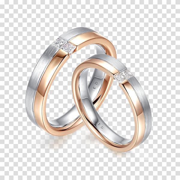 Wedding ring Diamond Marriage Colored gold, ring transparent background PNG clipart