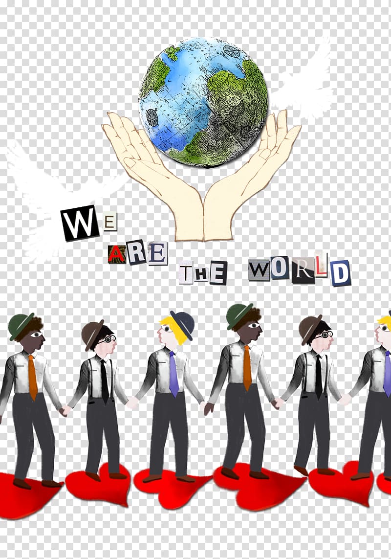 Hand Cartoon Illustration, Hands holding the earth transparent background PNG clipart