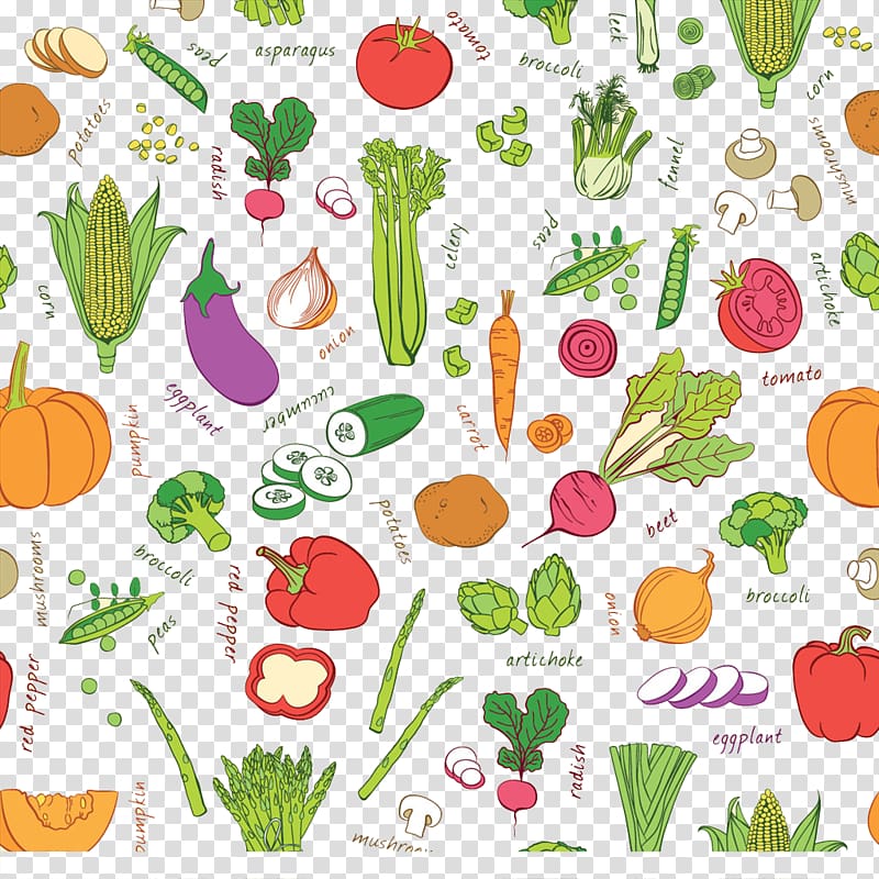 assorted vegetable illustration, Vegetable Fruit Auglis, Colored fruits and vegetables background transparent background PNG clipart