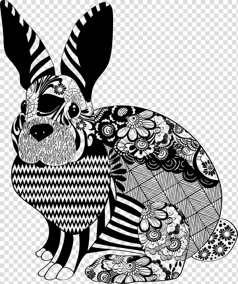 Lionhead rabbit T-shirt Hare, decorative line transparent background PNG clipart