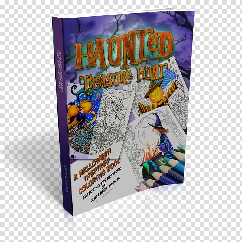 Haunted Treasure Hunt: A Halloween Inspired Coloring Book Trucks Coloring Book Amazon.com Book cover, book transparent background PNG clipart