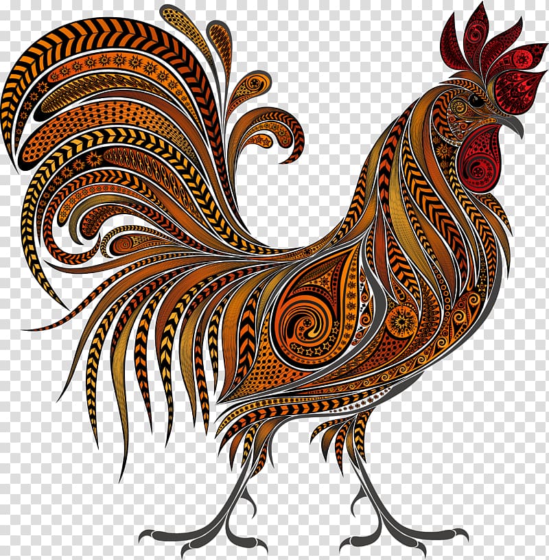 Rooster Chinese New Year , cock transparent background PNG clipart