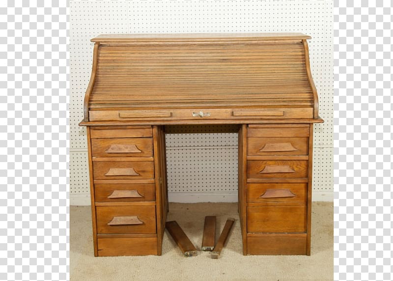 Desk Chiffonier Drawer File Cabinets Wood stain, Rolltop Desk transparent background PNG clipart