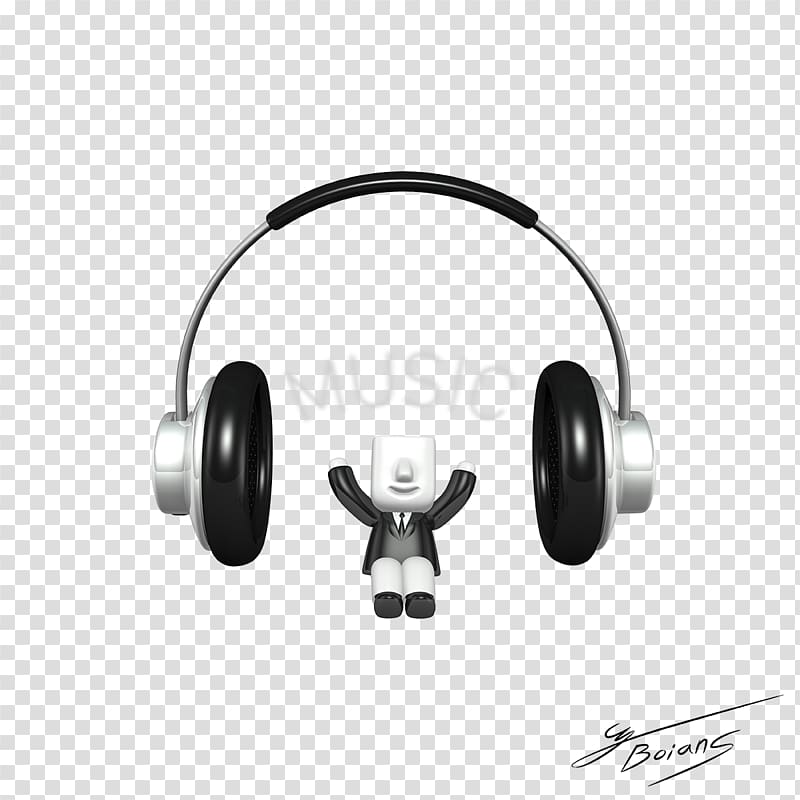 Headphones Cartoon, Science and technology to music on headphones villain transparent background PNG clipart