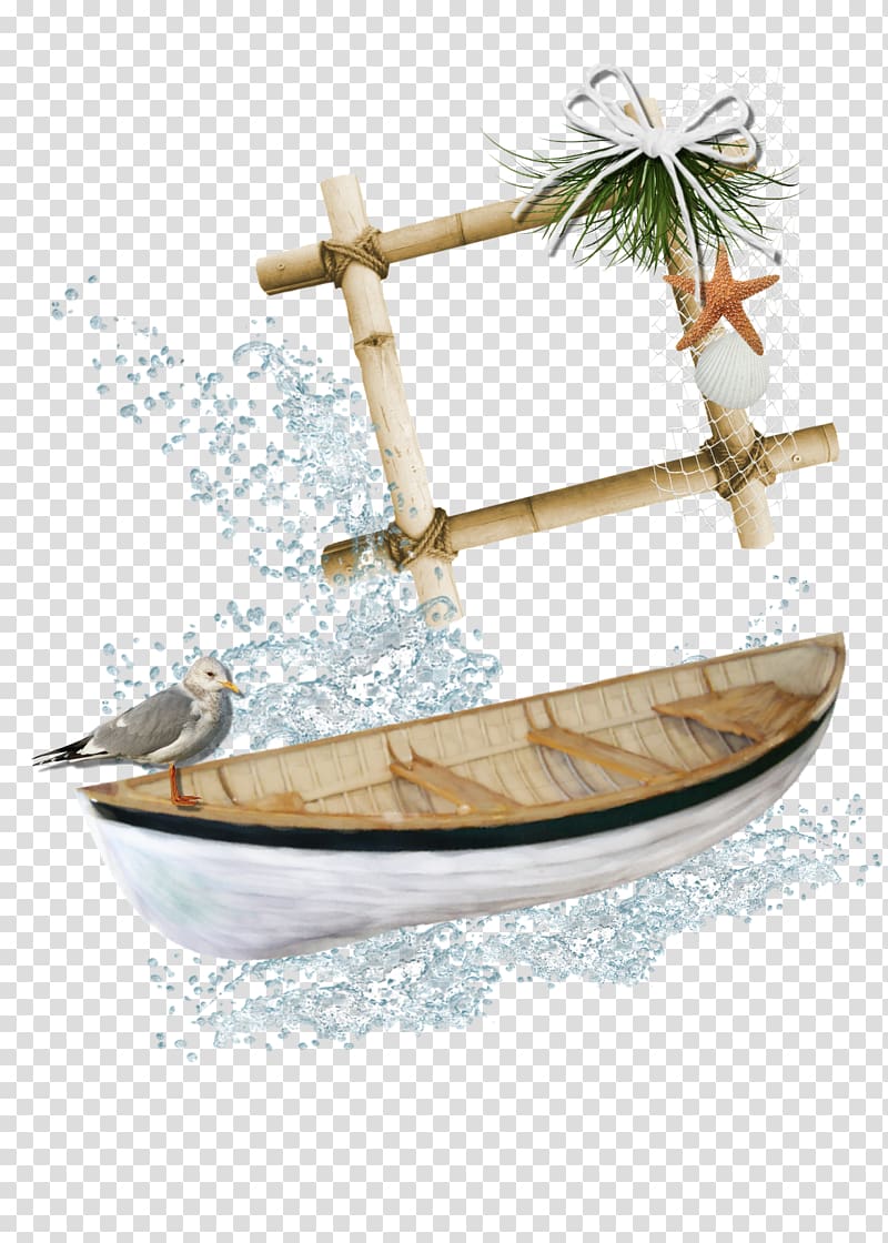 Seabed Ocean Beach Euclidean , Wooden boat at sea transparent background PNG clipart