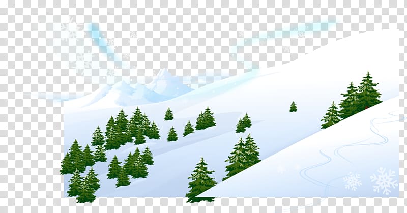 Holiday Template Email, White snow slopes of touch of green transparent background PNG clipart