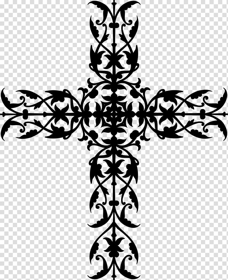 Christian cross Tattoo Ambigram, ornamental transparent background PNG clipart
