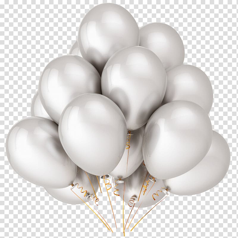 Balloon Silver Birthday , pearls transparent background PNG clipart