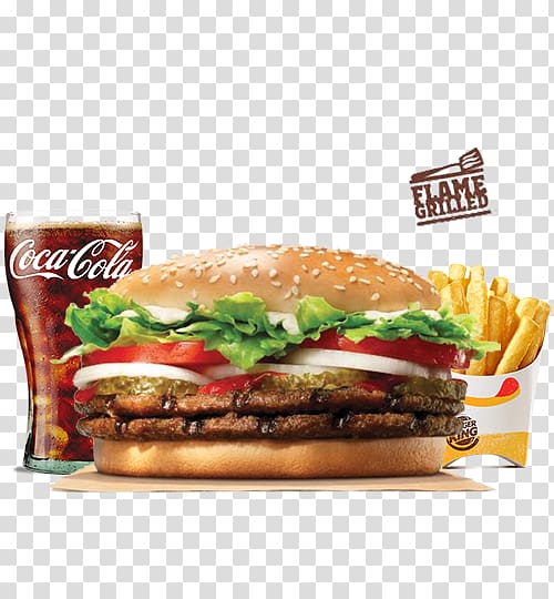 Whopper Hamburger Take-out Burger King Fast food, beef hamburger transparent background PNG clipart