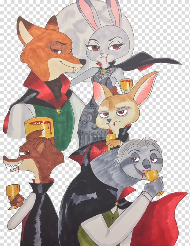 Lt. Judy Hopps Nick Wilde Vampire English Language Werewolf, Vampire transparent background PNG clipart