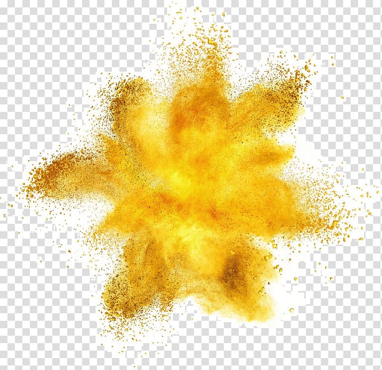 yellow powder illustration, Yellow Dust explosion Color, explosion transparent background PNG clipart