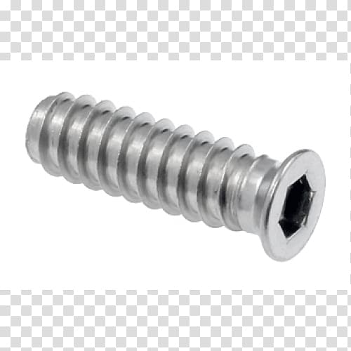 Screw Fastener Threaded insert SAE 304 stainless steel, screw transparent background PNG clipart
