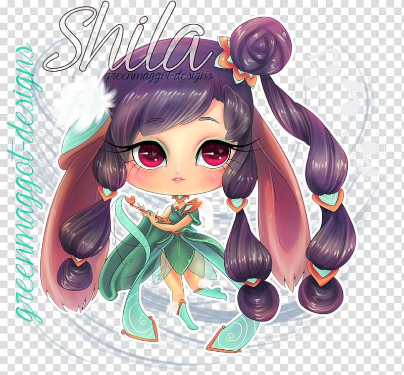 Mangaka Black hair Figurine , forest fairy transparent background PNG clipart
