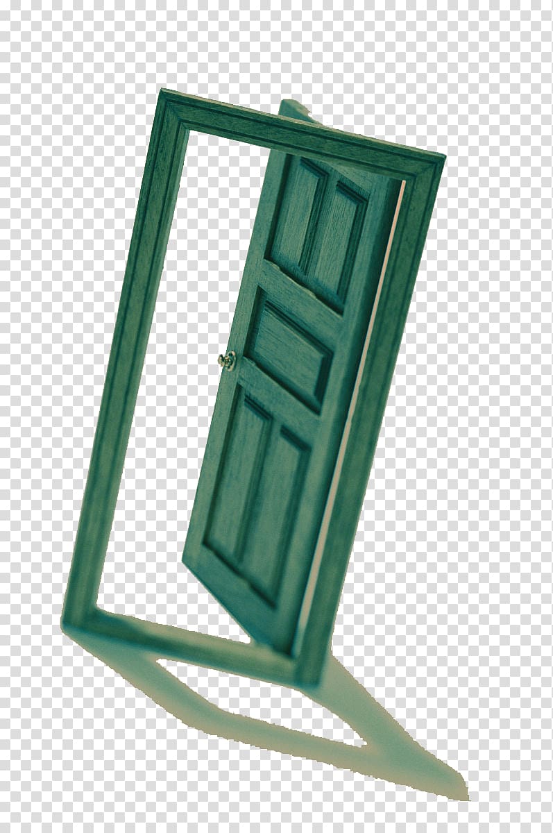 Window Door Light Green, Green open door transparent background PNG clipart