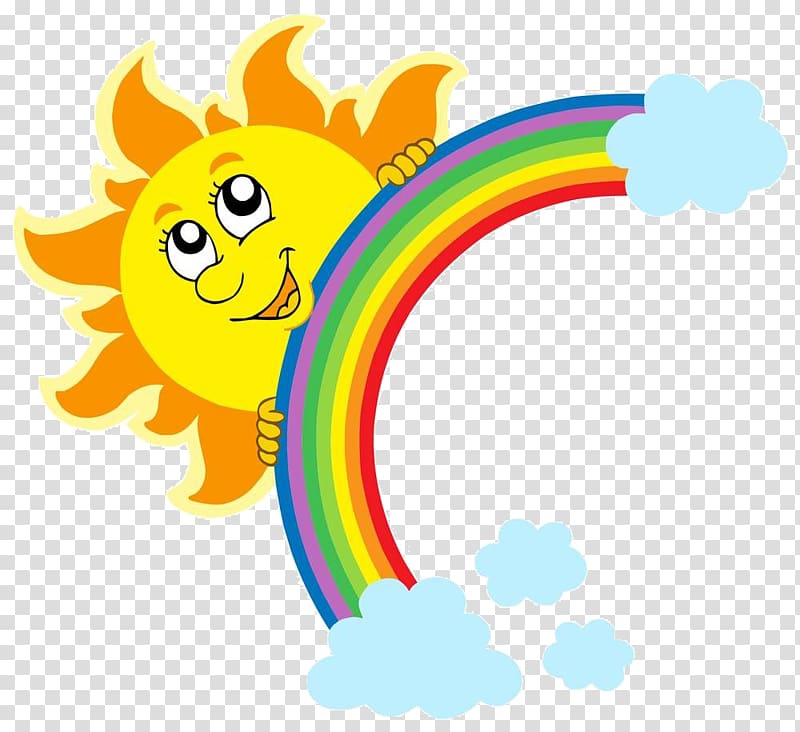 cartoon sun rainbow transparent background PNG clipart
