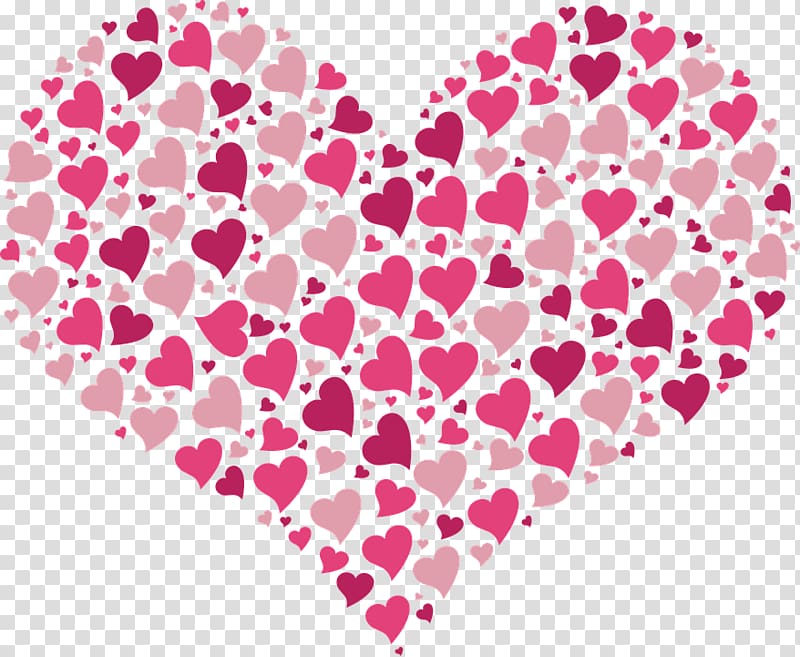 pink and maroon heart illustration, Heart Full Of Little Hearts Pink transparent background PNG clipart
