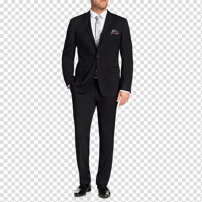 Tuxedo Double-breasted Suit Lapel Black tie, charcoal suit transparent background PNG clipart