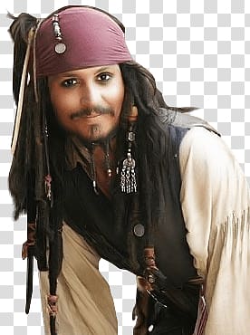Jack Sparrow, Johnny Depp Pirate Sideview transparent background PNG clipart