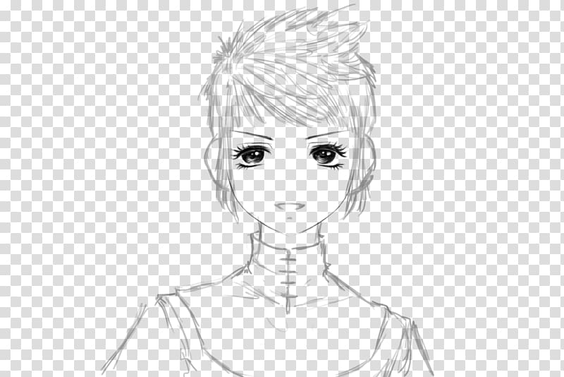 Line art Drawing Anime Face Sketch, manga transparent background PNG clipart