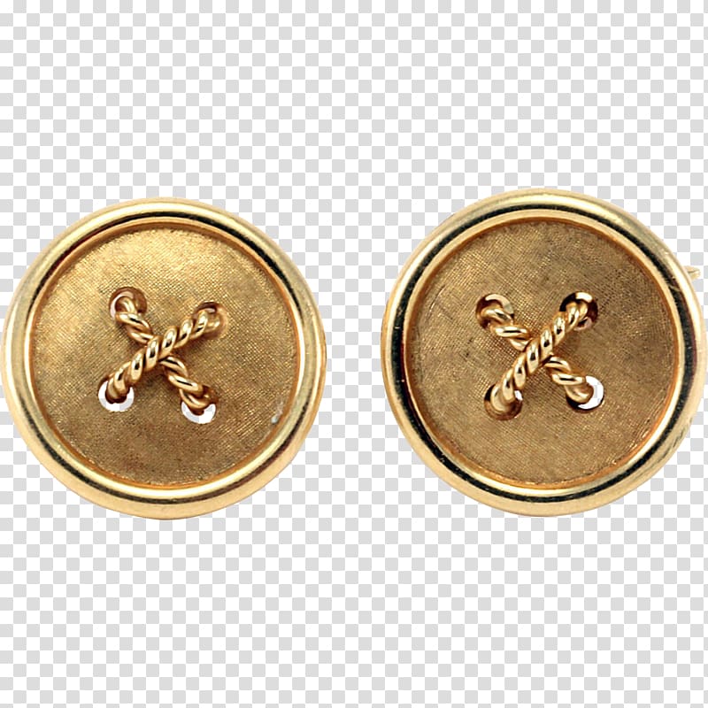 Cufflink Earring Jewellery Silver Gold, buttons transparent background PNG clipart