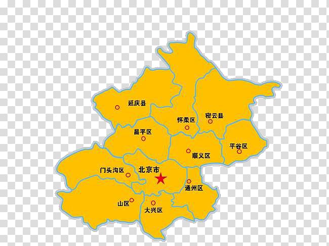Haidian District Changping District Chaoyang District Tongzhou District, Beijing Dongcheng District, Orange Beijing map transparent background PNG clipart