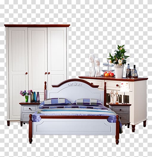 Table Bed frame Mattress Furniture Wardrobe, Family bedroom furniture transparent background PNG clipart