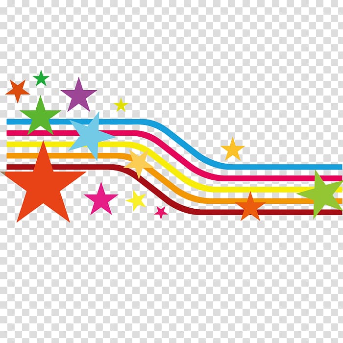 colored lines star element transparent background PNG clipart