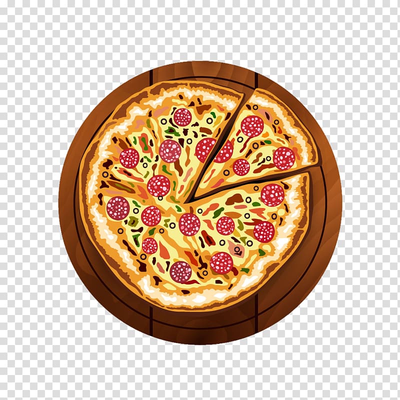 Pizza Margherita European cuisine Illustration, Cut a pizza transparent background PNG clipart
