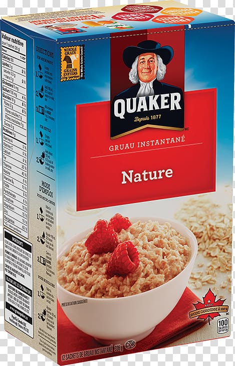 Quaker Instant Oatmeal Breakfast cereal Vegetarian cuisine Quaker Oats Company, apple transparent background PNG clipart