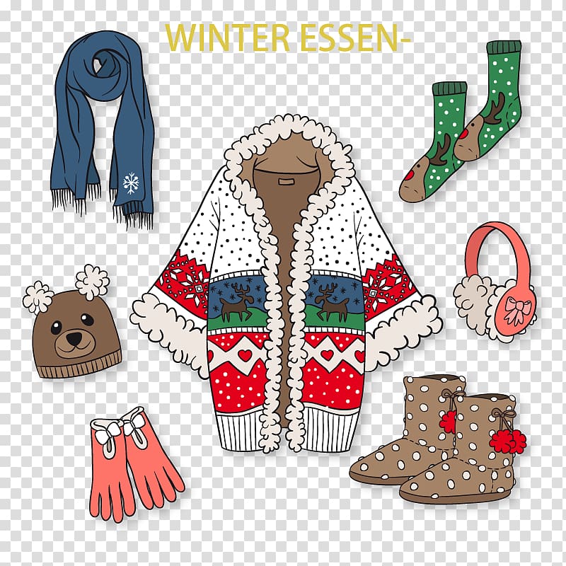Winter Clothing Euclidean , Winter essential elements of elements transparent background PNG clipart