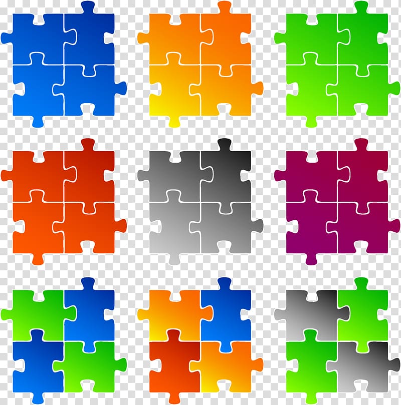 Jigsaw puzzle Euclidean , Colorful puzzle transparent background PNG clipart
