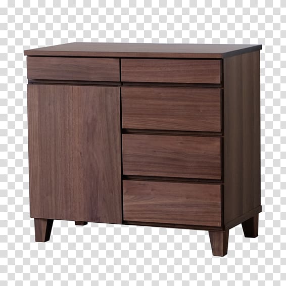 Drawer Bedside Tables Buffets & Sideboards Furniture Juglans, walnut transparent background PNG clipart