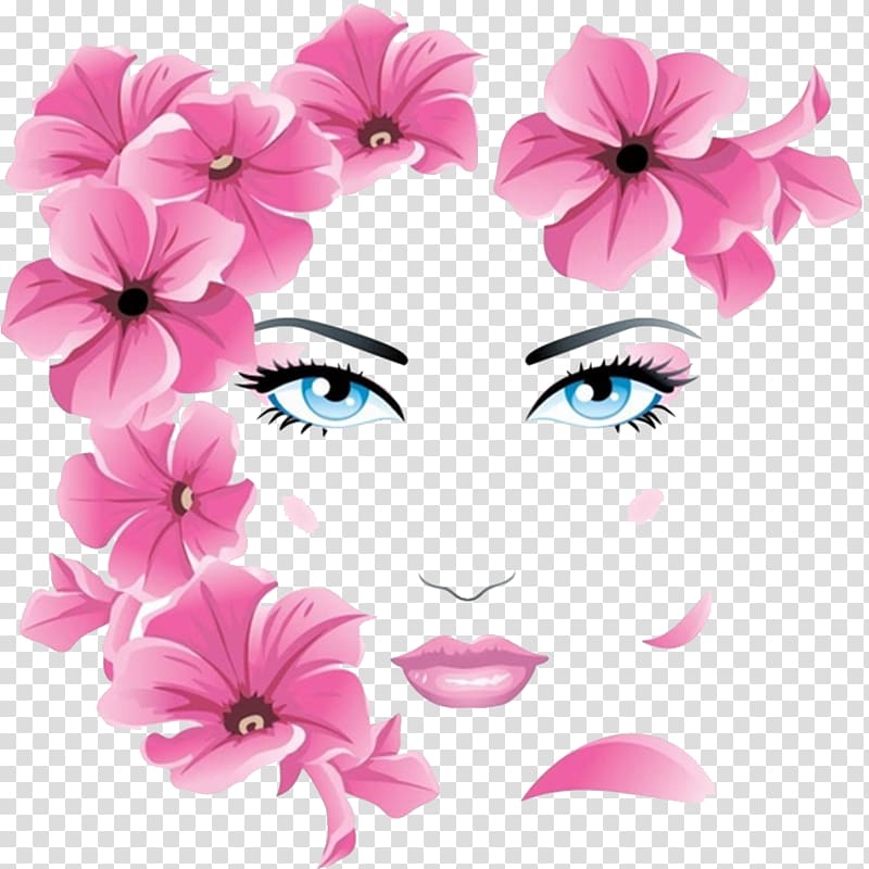 flower girls face transparent background PNG clipart