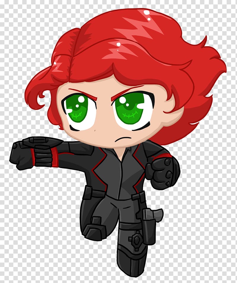 Black Widow Iron Man Clint Barton Chibi Marvel Comics, Black Widow transparent background PNG clipart