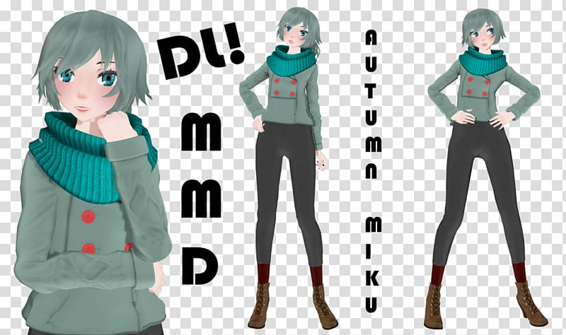 MikuMikuDance Hatsune Miku Model Autumn Clothing, metal feel transparent background PNG clipart