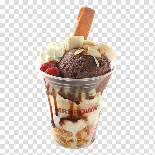 Sundae Knickerbocker glory Frozen yogurt Dame blanche Ice cream, ice cream transparent background PNG clipart