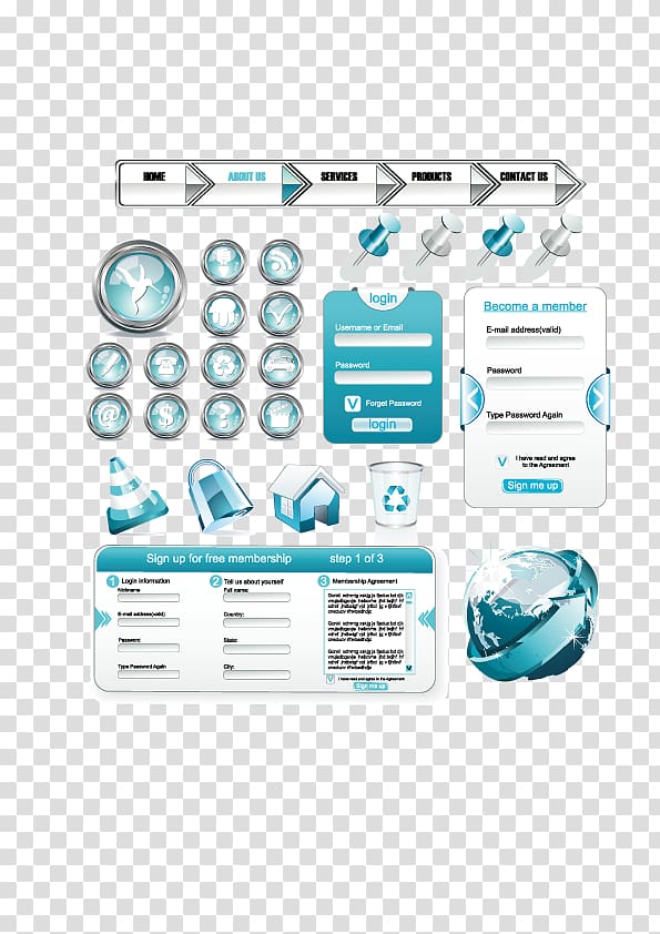 Web design World Wide Web Web banner, Crystal web design elements material transparent background PNG clipart