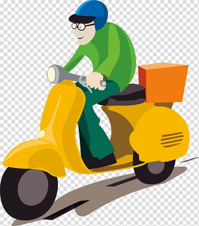 Package delivery Restaurant Courier Logistics, motorcycle transparent background PNG clipart